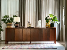 Load image into Gallery viewer, Mid-Century, Solid Imbuia Server Cabinet with Multiple Doors
