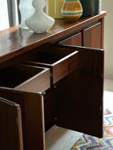 Load image into Gallery viewer, Mid-Century, Solid Imbuia Server Cabinet with Multiple Doors

