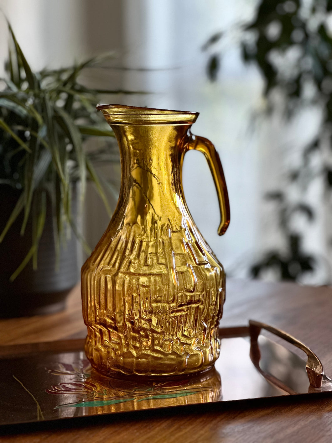 Brown Retro Glass Pitcher