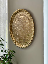 Load image into Gallery viewer, Vintage Brass Tray with Hammered Pattern
