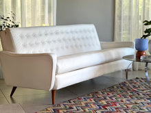 Load image into Gallery viewer, Mid-Century Three Seater Leather Couch
