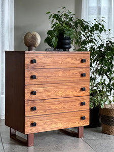 Chest Of Drawers /New Handles / Walnut Finish