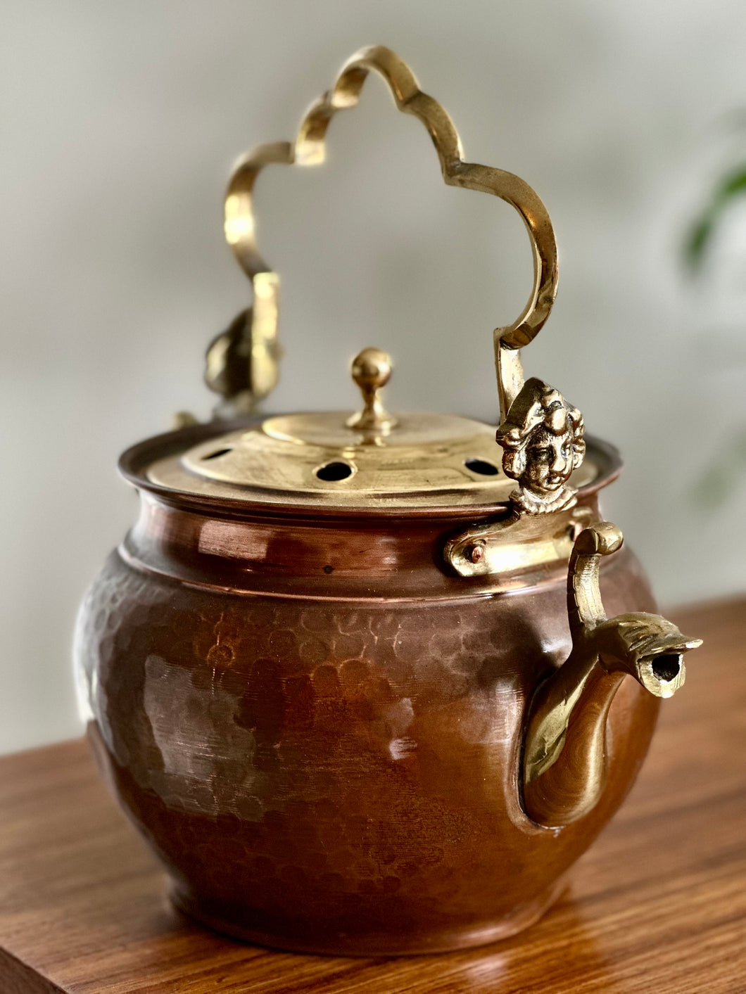 Collectible Hammered Copper & Brass Pot