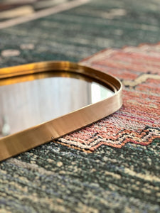Retro Mirror with Solid Brass Frame