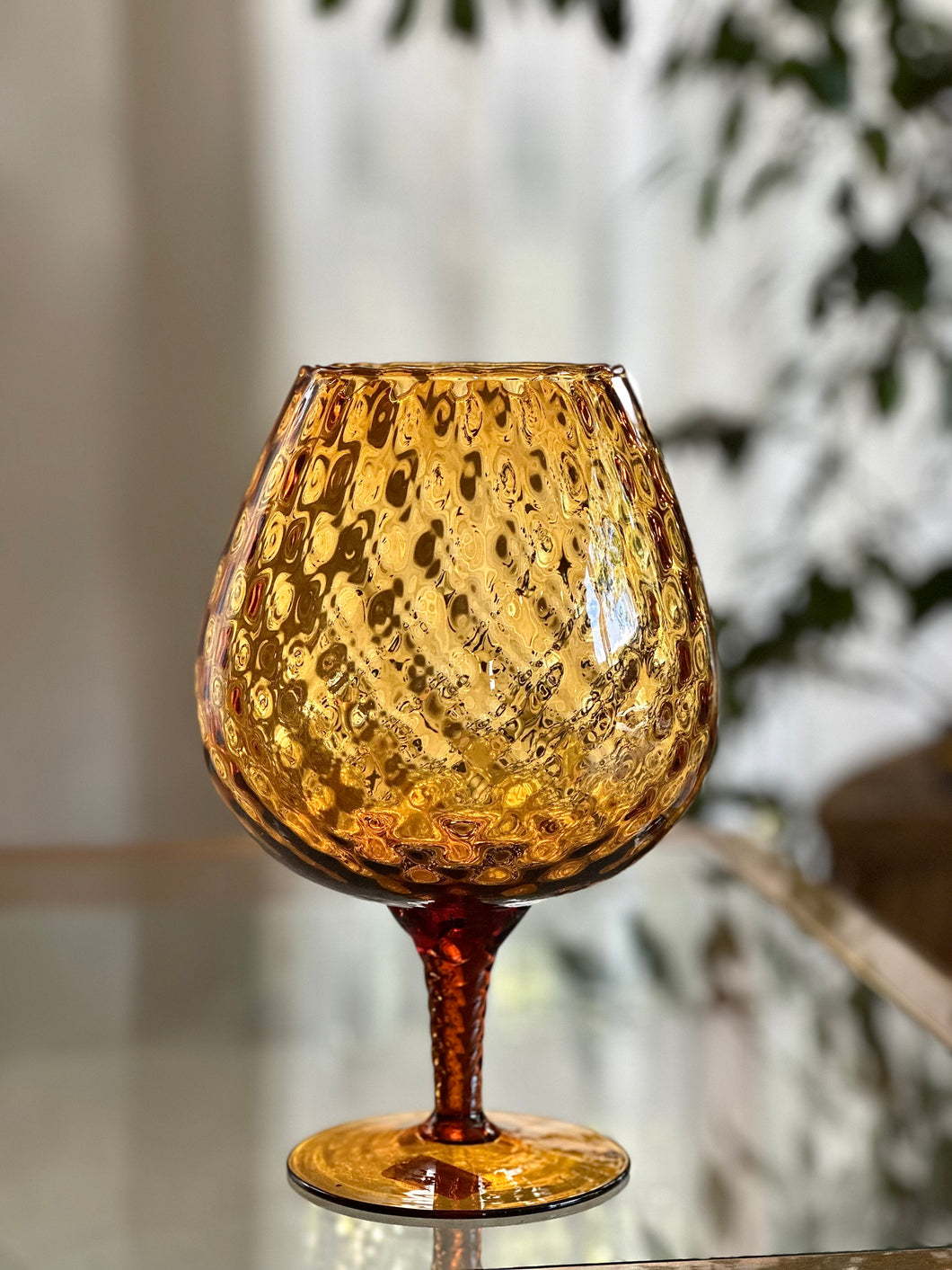 Amber Glass Brandy Snifter