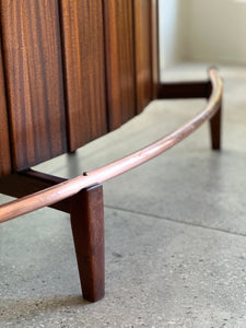 Mid-Century Curved Bar with Copper Footrest