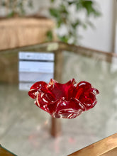 Load image into Gallery viewer, Red Murano Bowl with Ruffled Edging
