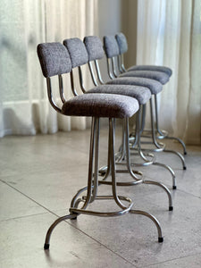 Set Of 5 Retro Bar Chairs / Stools