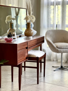 Mid-Century Teak Dressing Table with Matching Stool | c. 1960s