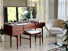 Load image into Gallery viewer, Mid-Century Teak Dressing Table with Matching Stool | c. 1960s
