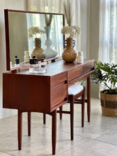 Load image into Gallery viewer, Mid-Century Teak Dressing Table with Matching Stool | c. 1960s
