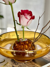 Load image into Gallery viewer, Amber Bowl with Flower Frog
