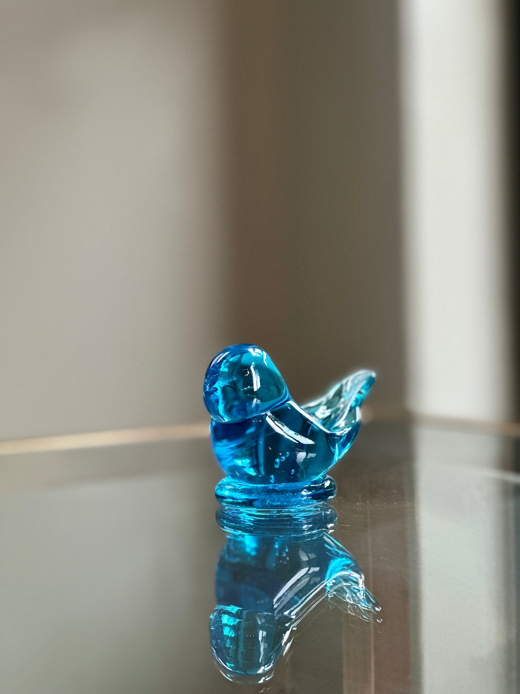 Quirky Glass Blue Bird