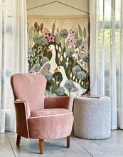 Load image into Gallery viewer, 100% Wool Handwoven Wall Hanging | Geese in a Wildflower Meadow
