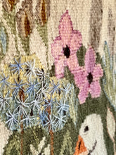 Load image into Gallery viewer, 100% Wool Handwoven Wall Hanging | Geese in a Wildflower Meadow
