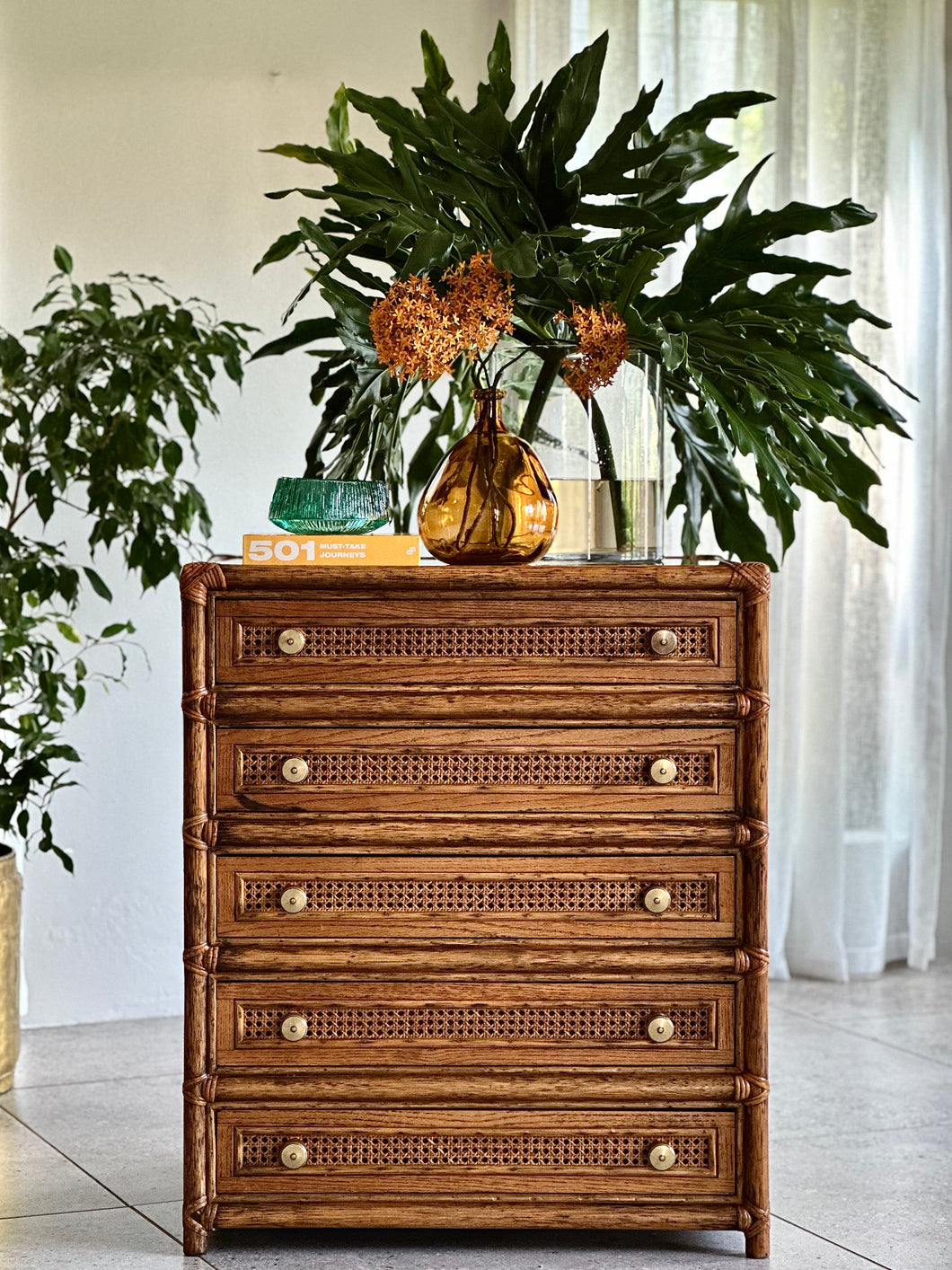 Vintage Cane Chest of Drawers