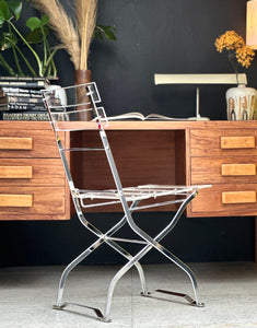 Mid-Century Kiaat Desk with 6 Drawers