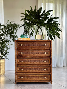 Vintage Cane Chest of Drawers