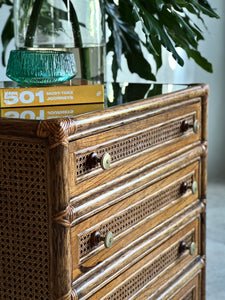 Vintage Cane Chest of Drawers