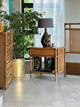 Load image into Gallery viewer, Vintage Queen Cane Headboard and Pedestals
