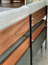 Load image into Gallery viewer, Vintage Sleeper Couch/Daybed - Steel Frame &amp; Wooden Backrest
