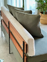 Load image into Gallery viewer, Vintage Sleeper Couch/Daybed - Steel Frame &amp; Wooden Backrest
