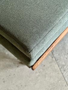 Vintage Sleeper Couch/Daybed - Steel Frame & Wooden Backrest