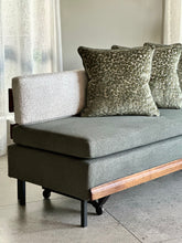 Load image into Gallery viewer, Vintage Sleeper Couch/Daybed - Steel Frame &amp; Wooden Backrest
