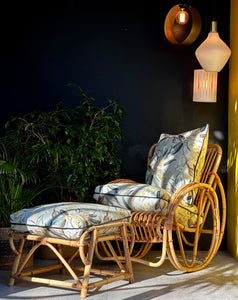 Cane Rocking Chair and Footstool