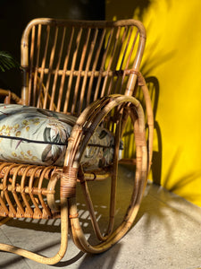 Cane Rocking Chair and Footstool