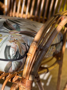 Cane Rocking Chair and Footstool