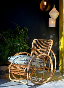 Cane Rocking Chair and Footstool