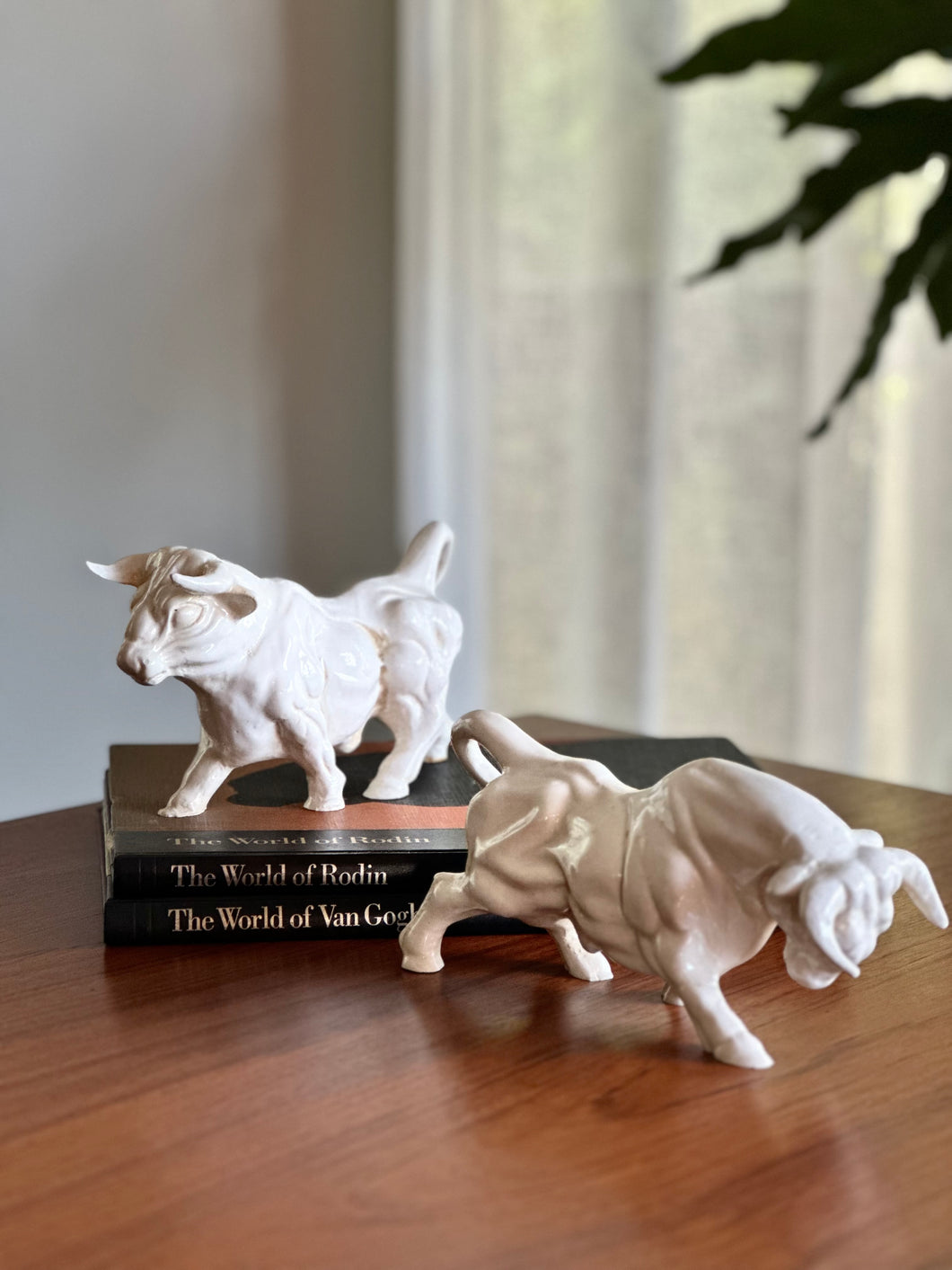 Pair of Retro Bull Ornaments
