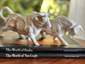 Pair of Retro Bull Ornaments