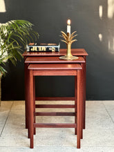 Load image into Gallery viewer, Vintage Nest of Mahogany Inlaid Side Tables
