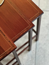 Load image into Gallery viewer, Vintage Nest of Mahogany Inlaid Side Tables
