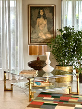 Load image into Gallery viewer, Luxurious Lucite, Brass, and Glass Coffee Table
