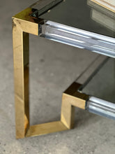 Load image into Gallery viewer, Luxurious Lucite, Brass, and Glass Coffee Table

