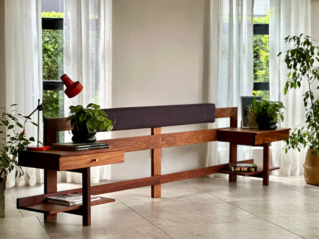 Mid-Century Headboard & Pedestals