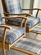 Load image into Gallery viewer, Pair of Vintage Armchairs with Stowaway Footrests
