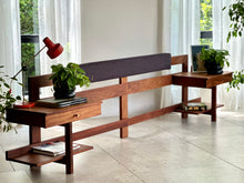 Load image into Gallery viewer, Mid-Century Headboard &amp; Pedestals

