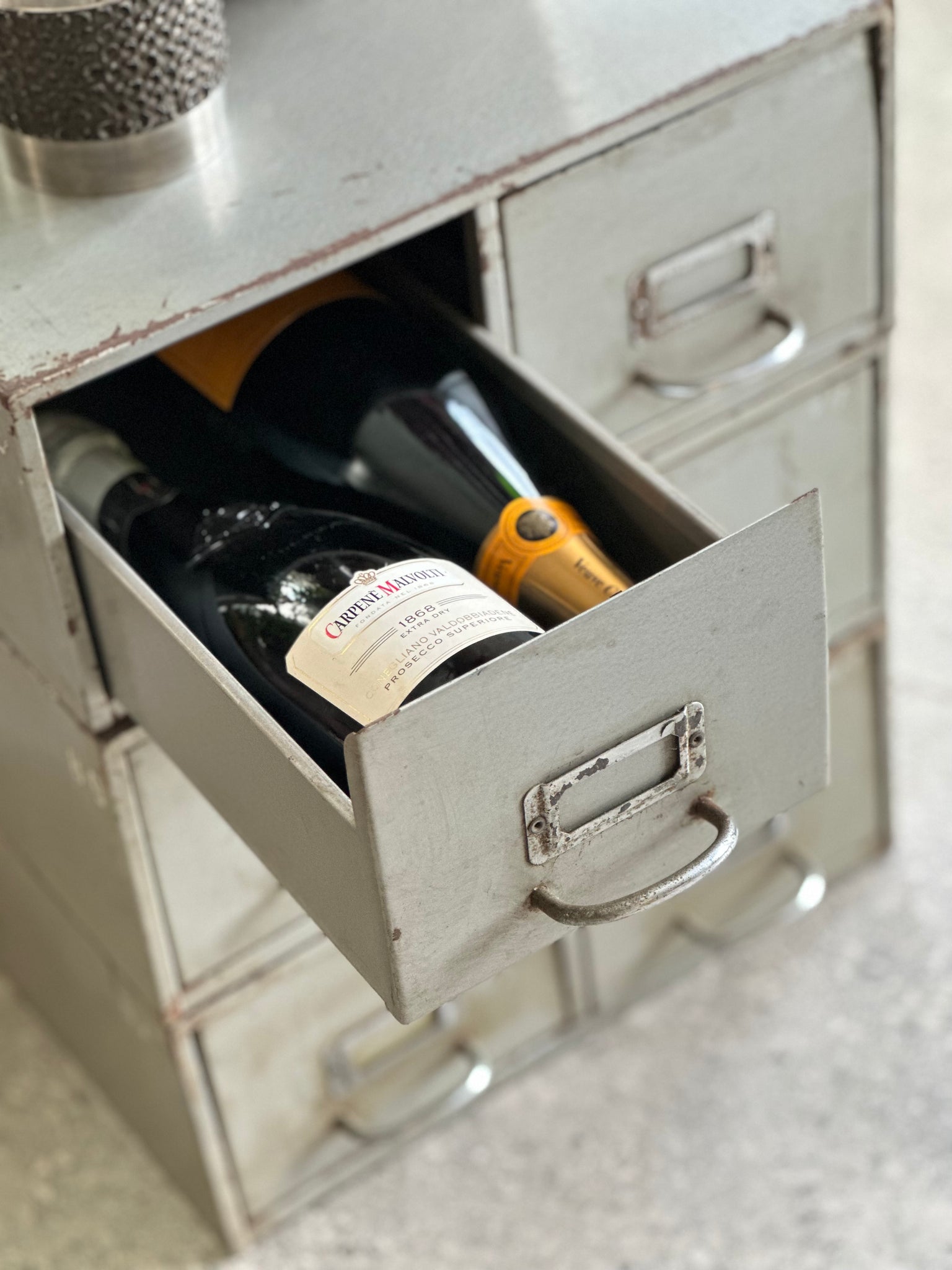 Vintage Grey Metal Filling Box – RE-TREND