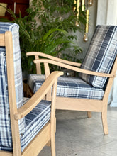 Load image into Gallery viewer, Pair of Vintage Armchairs with Stowaway Footrests

