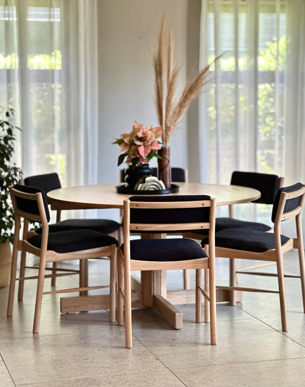 Oak Six Seater Dining Set