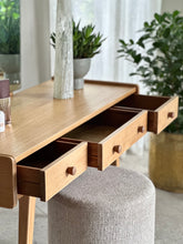 Load image into Gallery viewer, Oak Dresser with Trapezoidal Shape Mirror
