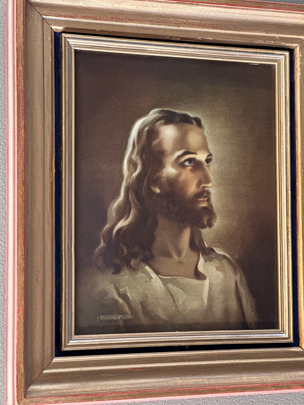 Framed Print of Jesus - artist Warner Sallman