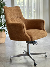 Load image into Gallery viewer, Retro Mustard Office Swivel Armchair
