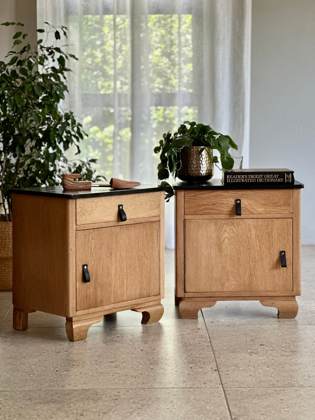 Pair of Oak Bedside Cabinets