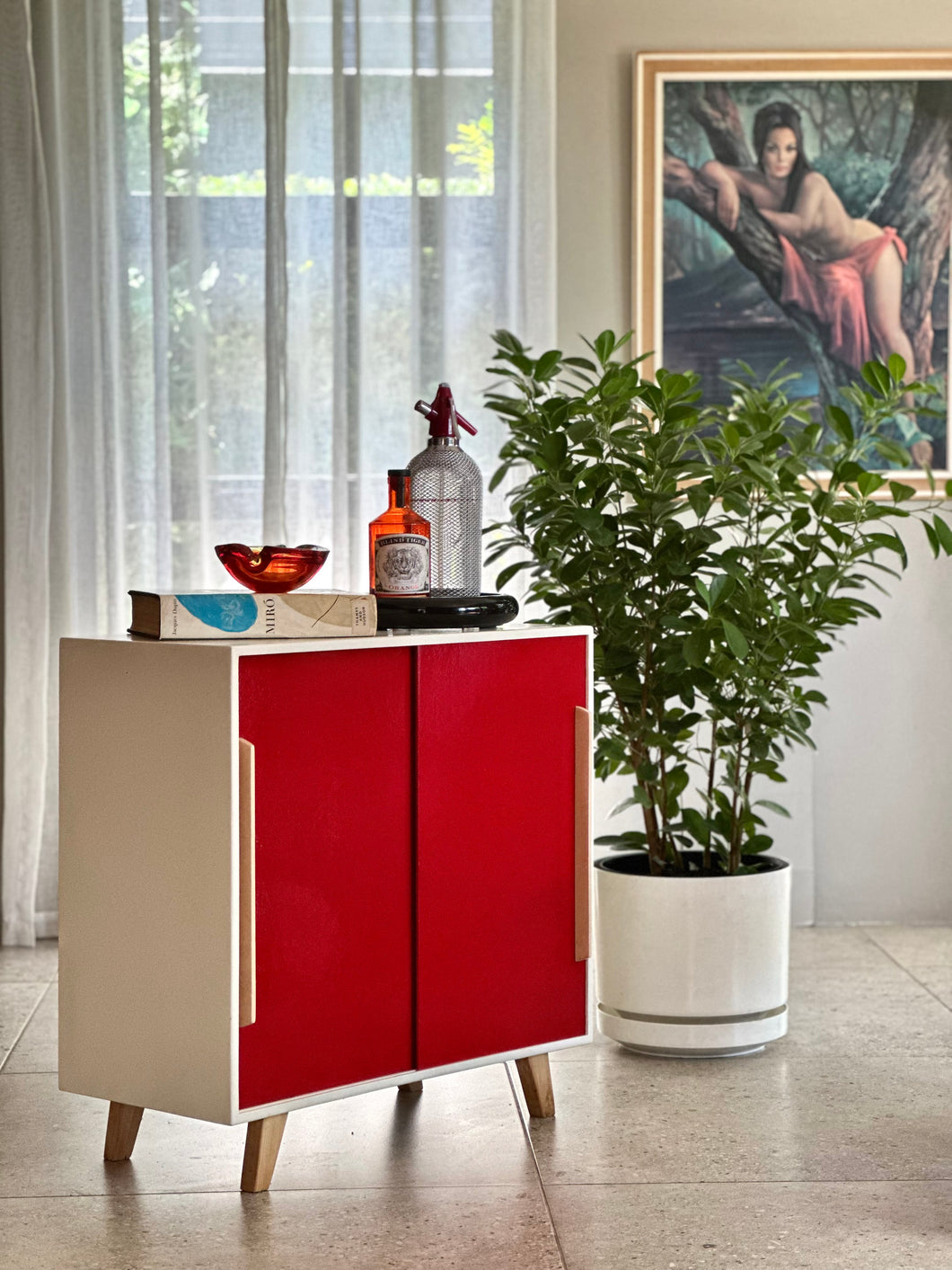 Retro Two-Door Cabinet | Sideboard Attributed to Stella Möbel, Switzerland, 1950s