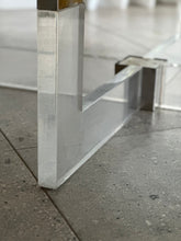 Load image into Gallery viewer, Chrome, Lucite &amp; Brass Square Coffee Table - Attributed to Sandro Petti, Italy
